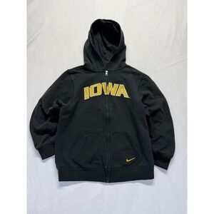 Nike Full Zip Hoodie IOWA Hawkeyes Womens XL Black Embroidered Logo